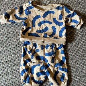 Young Days Blue Brushstroke Print Two-Piece Sweatshirt & Jogger Set